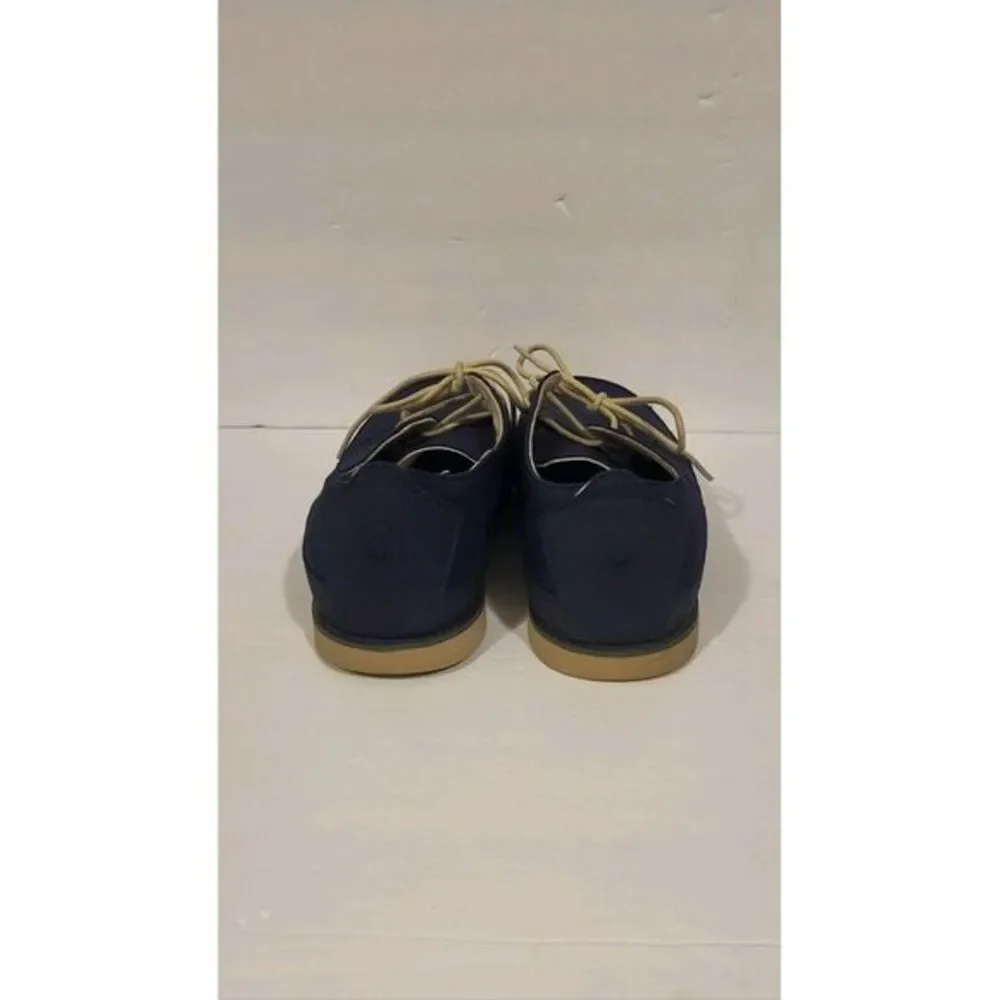 OluKai Lace Up Shoes Men's 11 Blue Canvas Leather‎ Honolulu Lace Mesh Casual